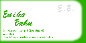 eniko bahn business card